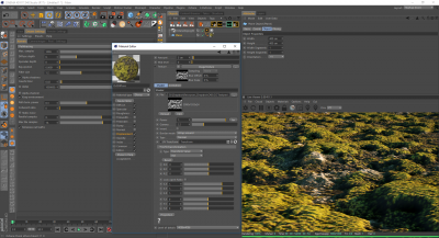 My C4D Setup. Tried subdividing the plane more, but it didn't make a difference.