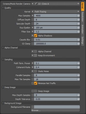 Modo render settings