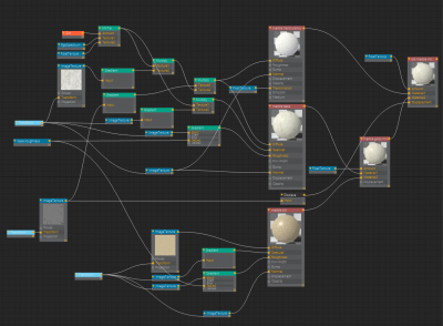 node graph of the old marble material, the dark one it's incredible simple (just the textures and some transmission).