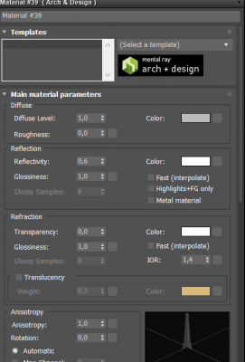mental rays material window