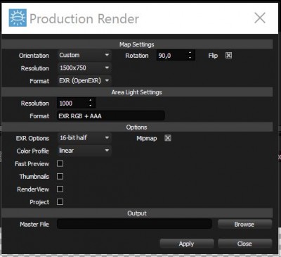 custom setup of reneder