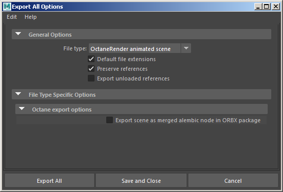 maya options