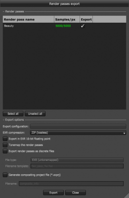 EXR options
