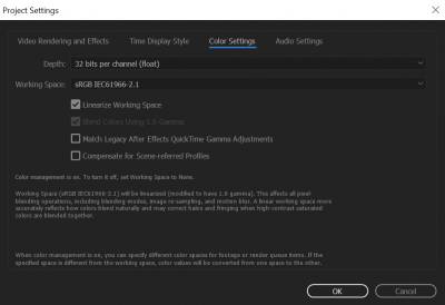 AE 2017 Settings