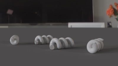 Thin lens view helix from right side