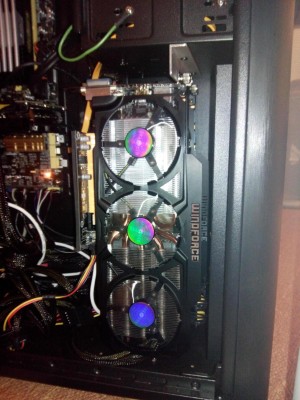 custom made mount with one GPU, after upgrade there should be 3GPUs on mount