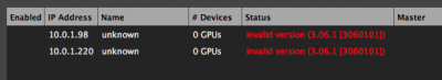 Invalid version