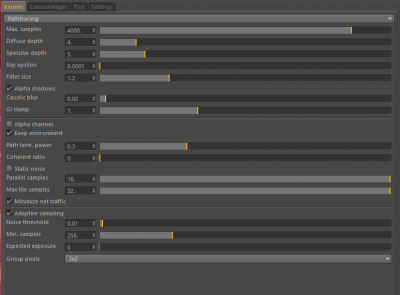 render settings:
