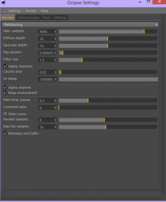 octane settings