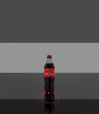 trying to render reflection in the red circle