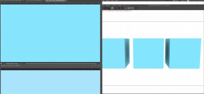 Top left image is Proof Colors on, bottom left is Proof Colors off
