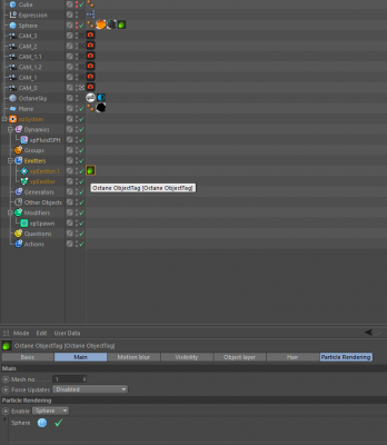 Octane ObjectTag with Particle Rendering in place. HELP!!!???