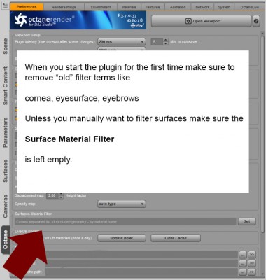 Make sure the Surface Material Filter is empty by default