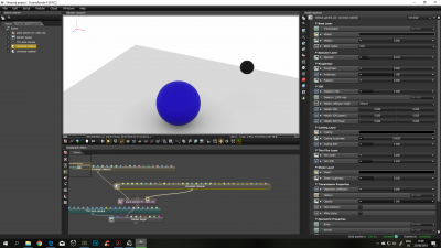 sample scene - two spheres with ground plane