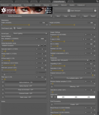 Imager Settings - Response