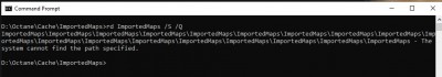 Error in deleting from the command prompt.