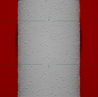 Diplacement Map on get layer to create condensation.  Condensation layer is offset from underlying layer by .002.  Ray Epsilon is set to .0001