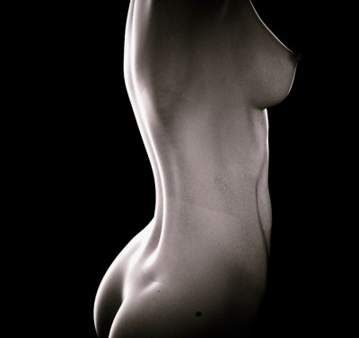 body parts geometry transition failure (front: followed Lena alba, transition to lower stomach part above navel))