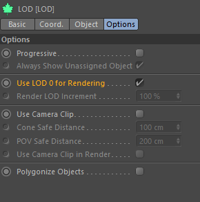 LOD Options Tab