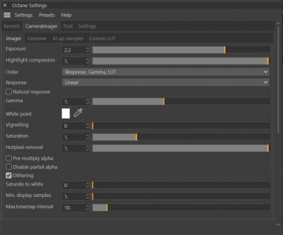 Octane Settings