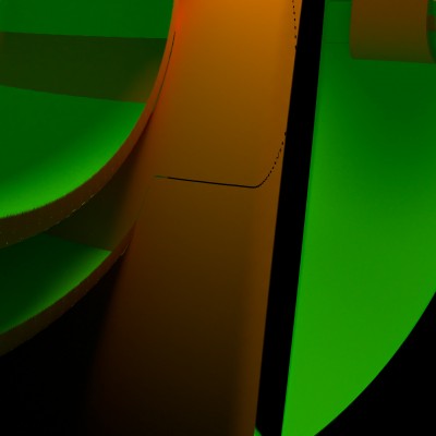 Macro - the slice becoming visible on invisible borders from the alpha shader object - without displacement the pixel failure does not show up in this example.