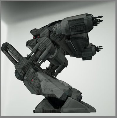 Robocop ED model transfered from SketchUp 7 rendered on Dell D630 Laptop with Octane Alpha