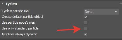 tyflow settings