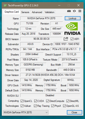 gpu-z screenshot. I also tested my gpu in  OCCT and Furmark, everything is fine