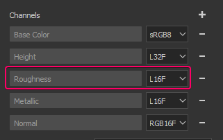 Setting for roughness channel in Substance Painter