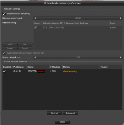 Network rendering in Octane for Daz Studio