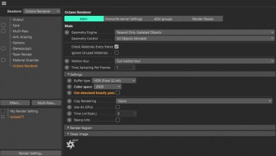 This is how the Main Octane tab is today, with the option to &quot;Use denoised beauty pass&quot; visible
