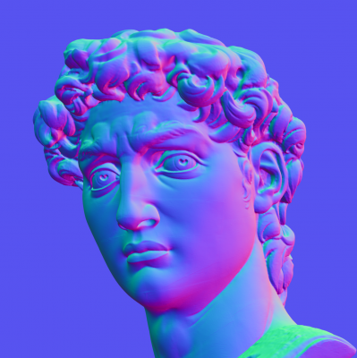 The resulting normal map, saved from the live viewer