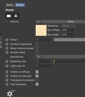 emission texture settings