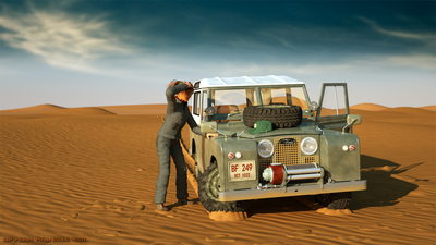 Hell ! The wheel axle is broken !
