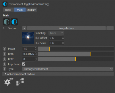 HDRI settings