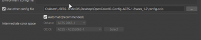 Pointing to ocio in my drive