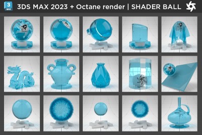 3ds max 2023 octane render SHADER BALL2.jpg