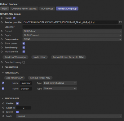 My render settings get me the passes I neeed.