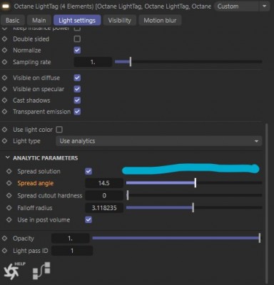 With Analytic Parameters: I can't slide the Spread Angle with mouse clicked over the slider itself,only with omouse clicked over the number (C4D R2023).