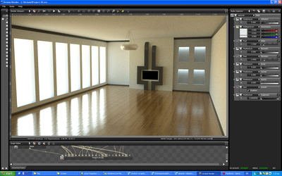 Glass material is now Opacity = 0