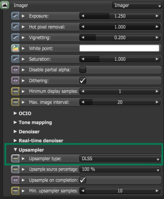 DLSS upsampler in imager node