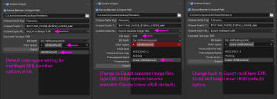 Reveal color space options for multilayer EXR